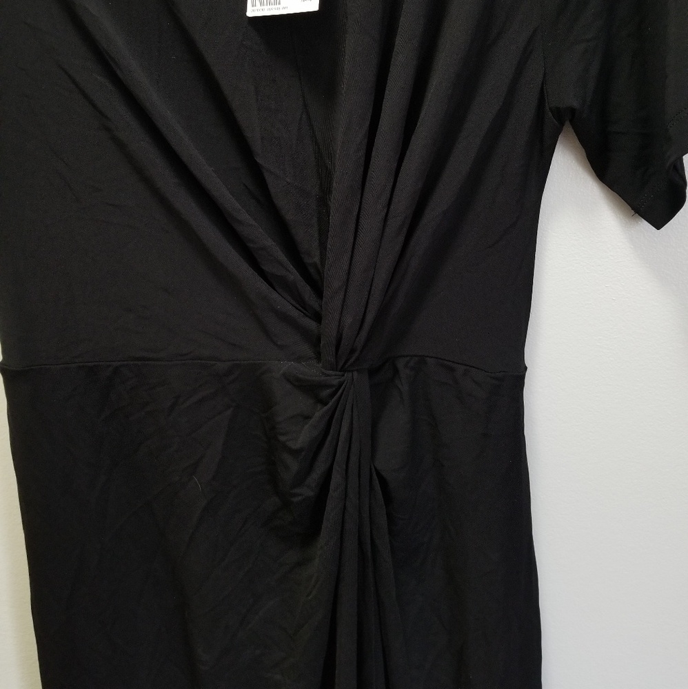 NWT Black H&M Midi Dress with Slit - Picture 3 of 6